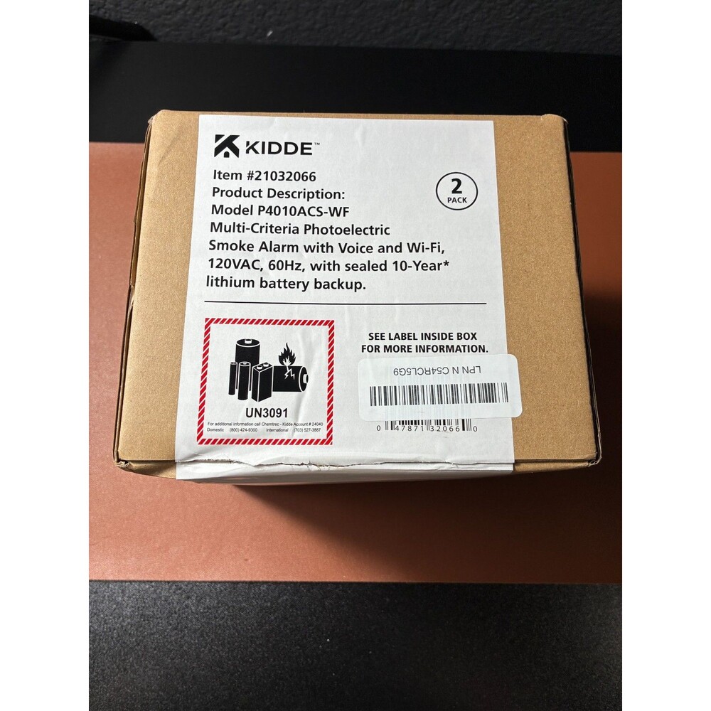 NIB Kidde 2 PACK P4010ACS-WF Smart Hardwired Smoke Alarm Wi-Fi & 10-Year Battery